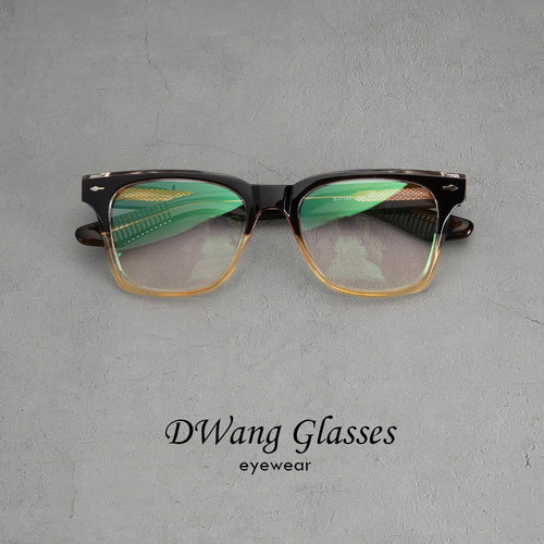 美式复古粗框撞色眼镜