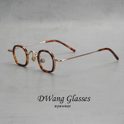 复古小框板材多边形锈钢镜架