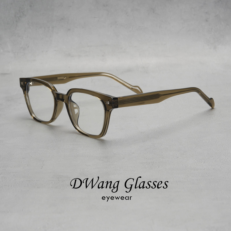 DWANG/英伦风扁方镜框雅痞西装TR90复古男女眼镜透色防蓝光配近视