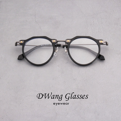 波士顿框型板材金属混搭眼镜