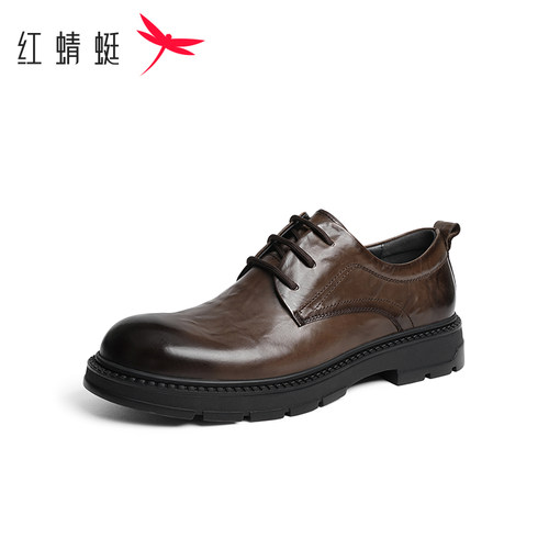 REDDRAGONFLY/红蜻蜓男士牛皮系带正装德比鞋时尚新郎鞋WGA44001