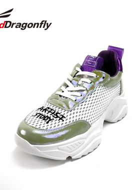 REDDRAGONFLY/红蜻蜓网面镂空透气轻便厚底圆头运动鞋女QZB16082