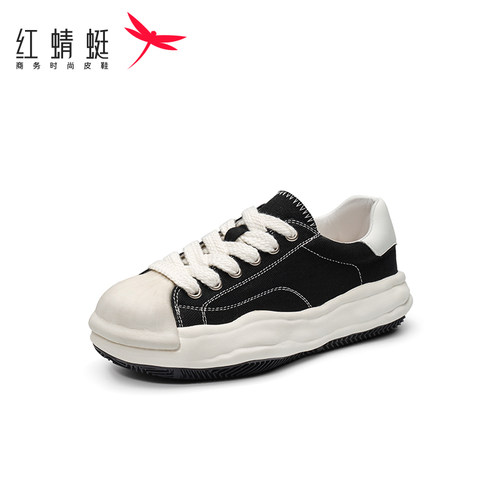 红蜻蜓帆布贝壳头运动鞋