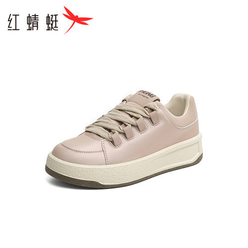 红蜻蜓春秋款女士韩版学院小白鞋时尚厚底运动板鞋舒适透气休闲鞋