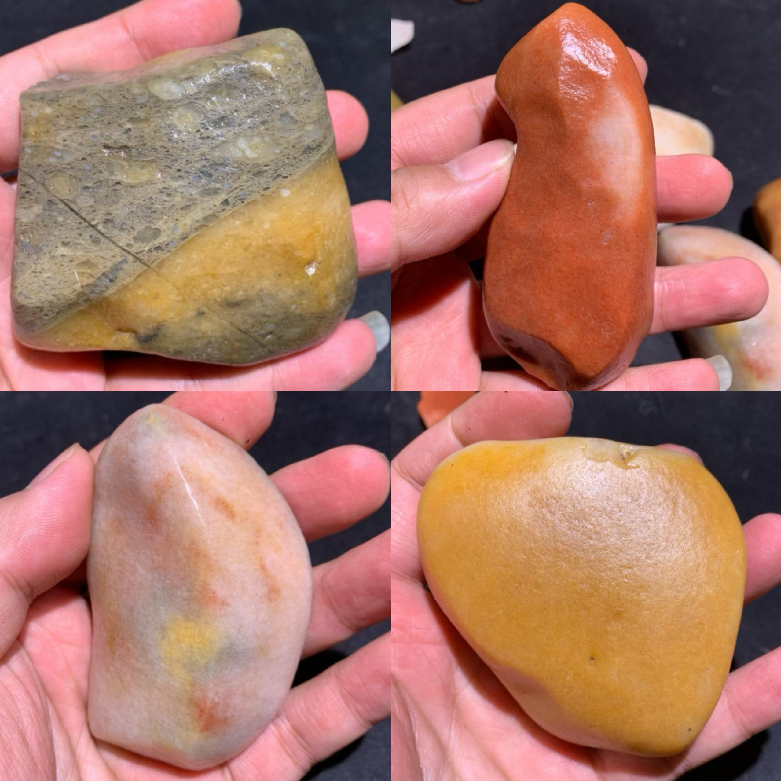 新疆乌尔禾金丝玉彩玉花彩原石籽料手把件小摆件风景石矿物标本