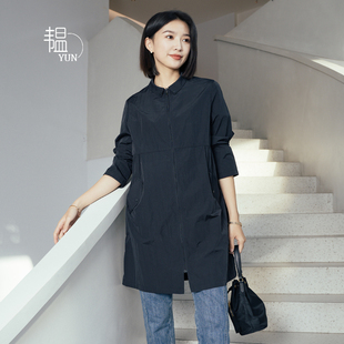 福利女装 韫2024秋季 韩版 休闲衬衫 风衣外套 领拉链门襟薄款 YUN