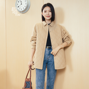 YUN 气质翻领单排扣宽松加棉衬衫 韫2025冬季 女装 外套棉服 新款