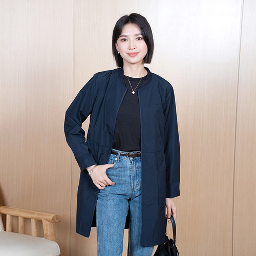YUN韫2025春季新款女棒球服领百搭拉链门襟中长款薄夹克外套5078