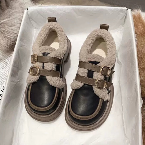 品牌断码英伦风厚底特价穆勒鞋女