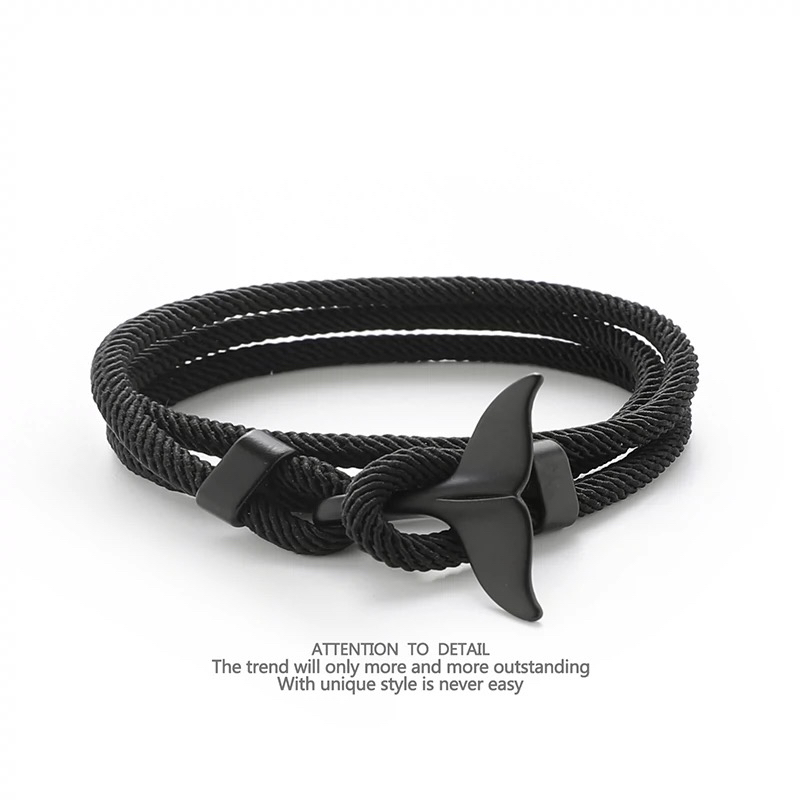 冷淡风ins小众设计鲸鱼尾手绳男情侣手链编织绳女红绳简约潮手饰