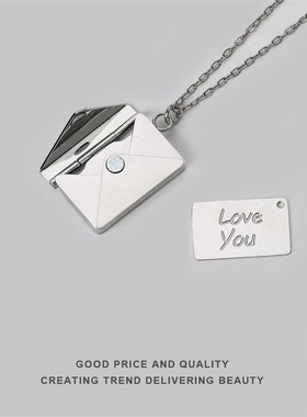 无聊了戴一封秘密！带磁力能打开有信！创意送男女朋友情侣项链