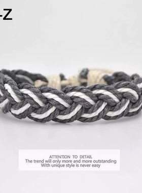 编织手链棉麻纯棉 ins风简约风手工闺蜜二人情侣学生男女手绳饰品