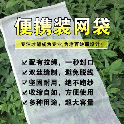 水果防虫网袋网兜尼龙过滤纱网束口套水稻催芽育种子袋茶叶茶青袋
