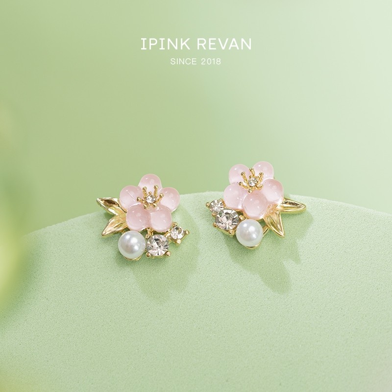 IPINK春季"桃之夭夭”粉色春夏花朵海边耳钉蚊香盘耳夹春天森系,饰品/流行首饰/时尚饰品新,耳钉,淘宝优惠券,粉丝福利购,淘宝优惠卷