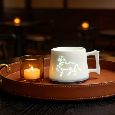 【马到成功】玲珑陶瓷马克杯生肖马高颜值家用水杯早餐杯咖啡杯大