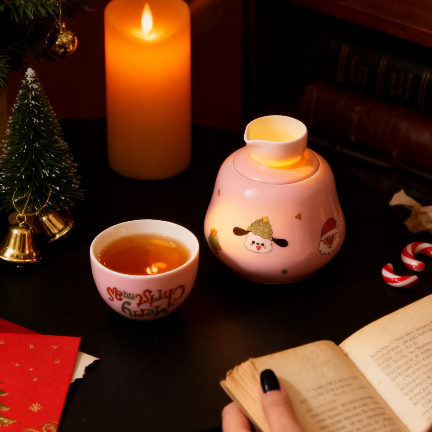 圣诞节送女生粉色温酒壶