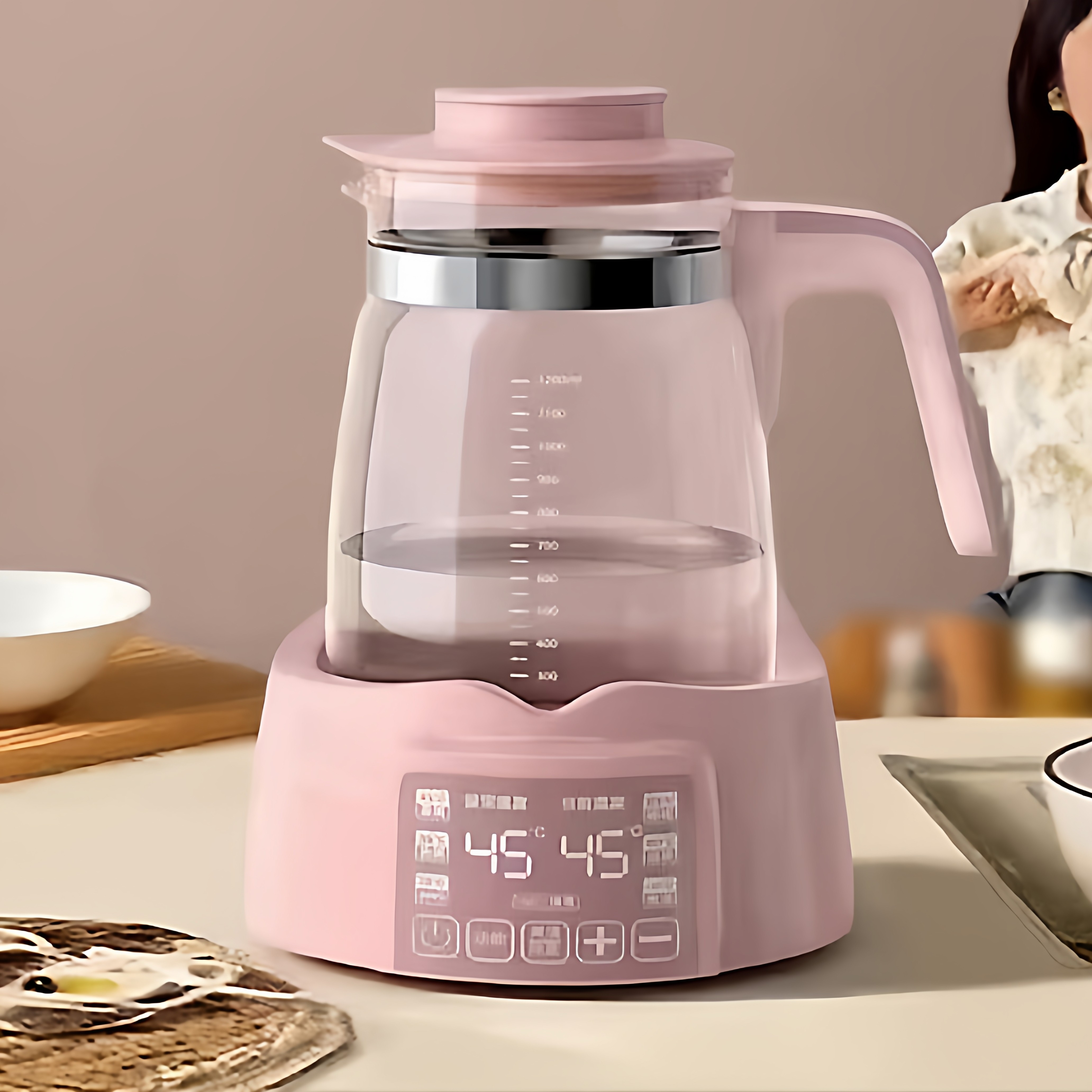 索仁婴儿恒温调奶器玻璃电水壶热水智能冲奶机泡奶粉全自动温