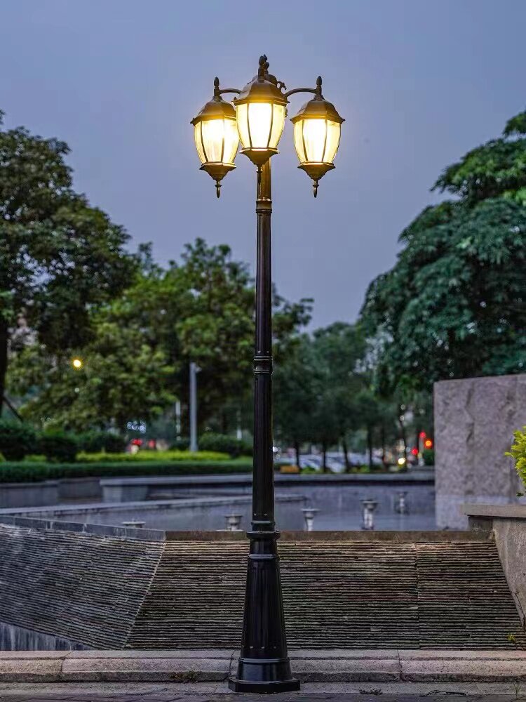 户外景观公园花园双头庭院灯路灯草坪灯高杆灯户外防水高杆灯led