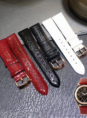【送工具】20mm漆皮表带牛皮珠光亮面鳄鱼纹带适用古欧8042/8216