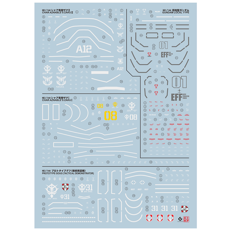 高达起源模型荧光水贴纸EVOGT1
