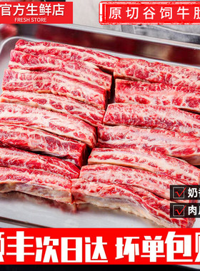 牛肉新鲜谷饲雪花牛肋条肉烧鸟烤肉非进口牛腩生鲜商用批发