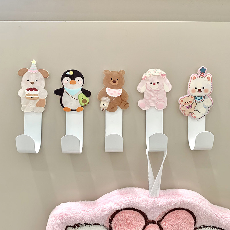 家用挂钩可爱浴室免打孔强力粘胶挂衣钩入户门后挂包钥匙学生宿舍