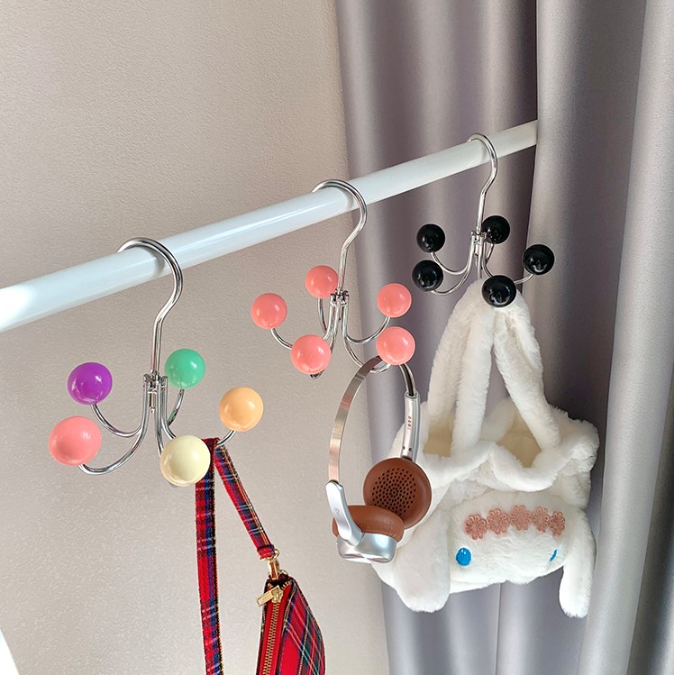 五爪可旋转挂钩免打孔衣帽架腰带包包宿舍衣柜收纳多功能领带挂架