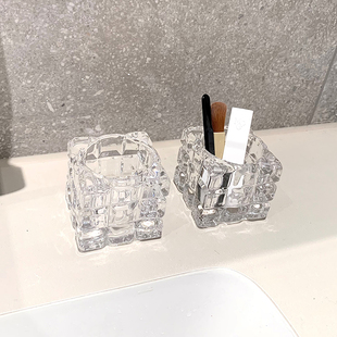 轻奢镜柜面霜挖取勺收纳罐浴室面膜勺子整理迷你收纳盒固定器桌面