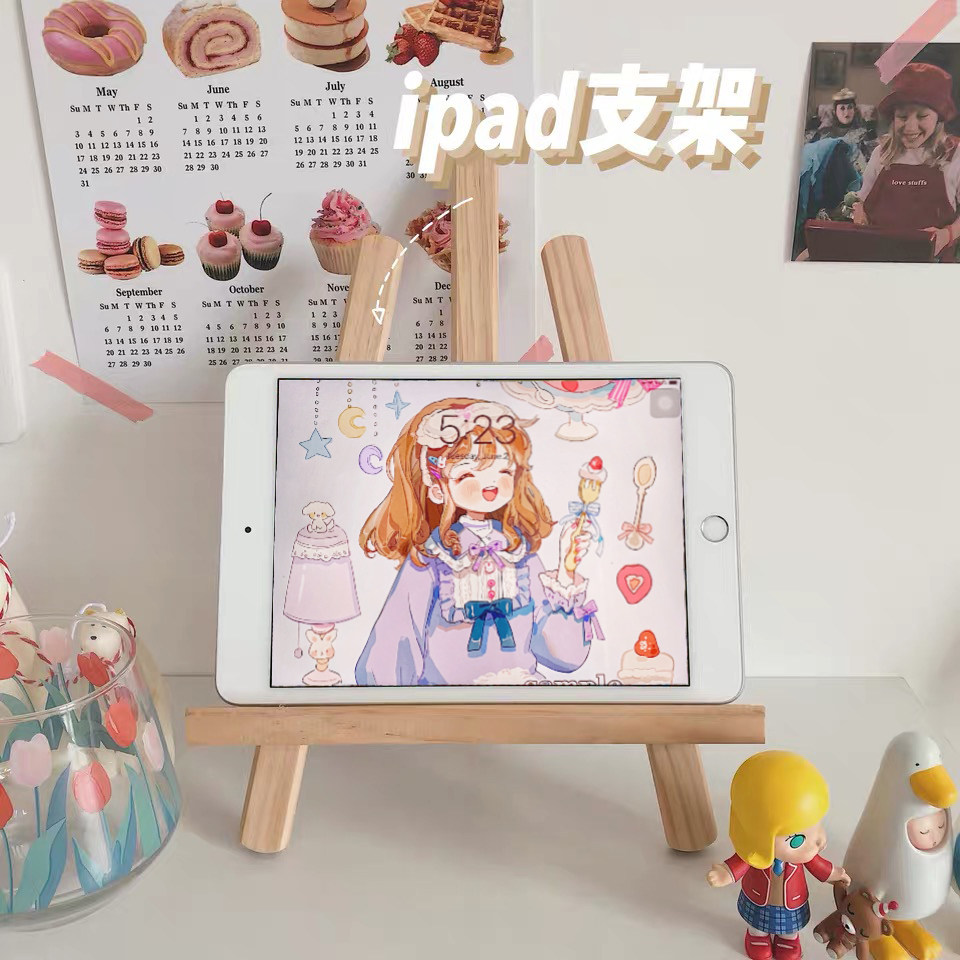ins木质ipad支架桌面手机平板