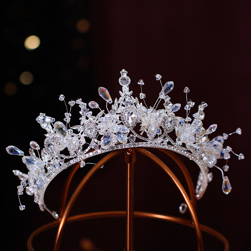 皇冠头饰新娘奢华高级感大气水晶公主婚纱王冠结婚礼影楼造型配饰