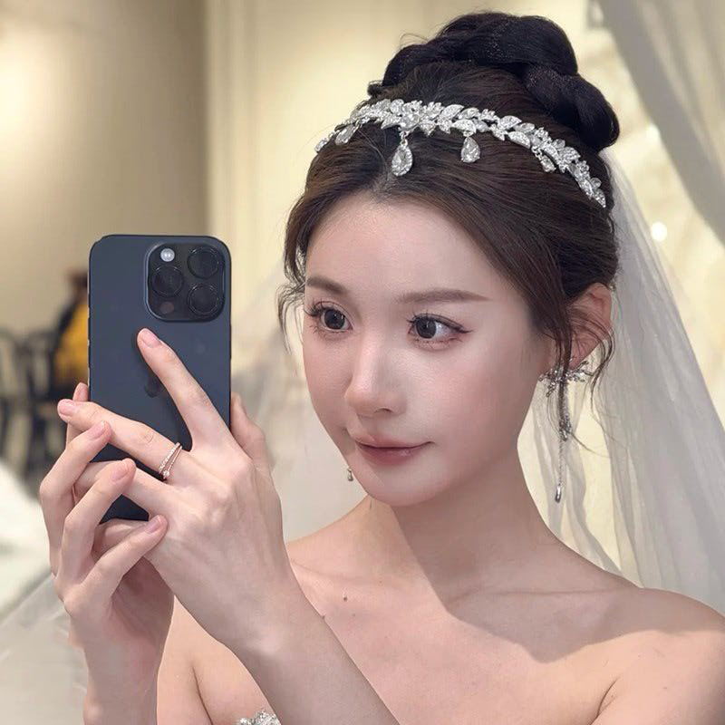 新款闪亮水钻皇冠头饰额饰水滴
