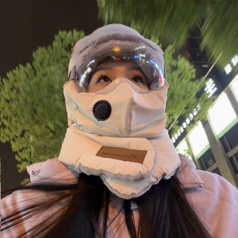 骑行帽子秋冬季雷锋帽加厚保暖加绒防寒面罩围脖一体户外包头帽