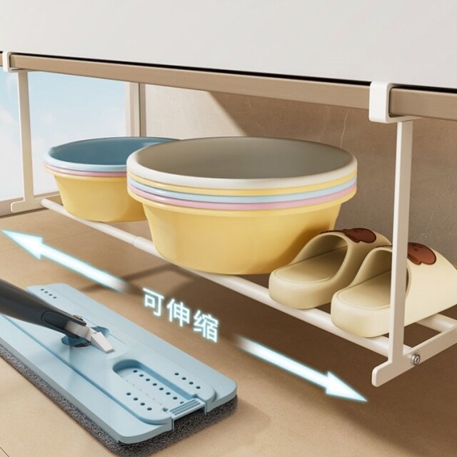 洗脸盆收纳层架子浴室柜下分层盆子收纳层架化妆室伸缩置物架各种