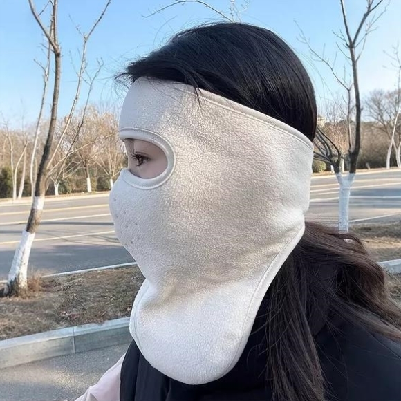 【冬季骑行保暖神器】德绒面罩加厚电动车防风护颈魔术贴透气口罩