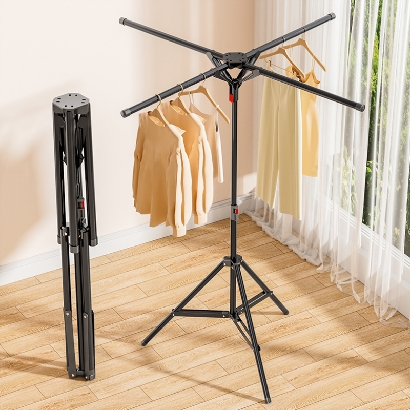 折叠晾衣架落地式阳台家用小型伸缩晾衣杆室内外晒衣服被子挂衣架