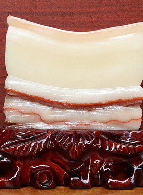 天然石材奇石摆件猪肉石五花肉桌面装饰雕刻石17*15*3cm1663g摆件