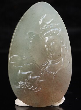 天然玉石挂件59*36*7mm21g桂林鸡血玉石贵妃料黑底红男士求佛