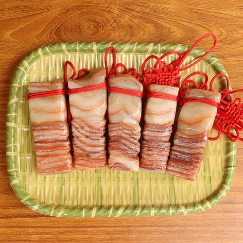猪肉石天然肉石广西柳州红烧肉腊肉20*18*78mm774g五花肉摆件拼盘