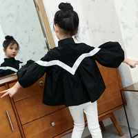 Quần áo trẻ em 2019 Xuân mới Áo cotton cho bé gái Áo dài Hàn Quốc Mùa xuân và mùa thu Trẻ em Áo phao tay áo trắng - Áo sơ mi áo bé trai
