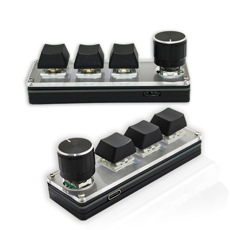 自定义小键盘 智能快捷键复制粘贴剪切 无线wifi蓝牙 旋钮彩色灯