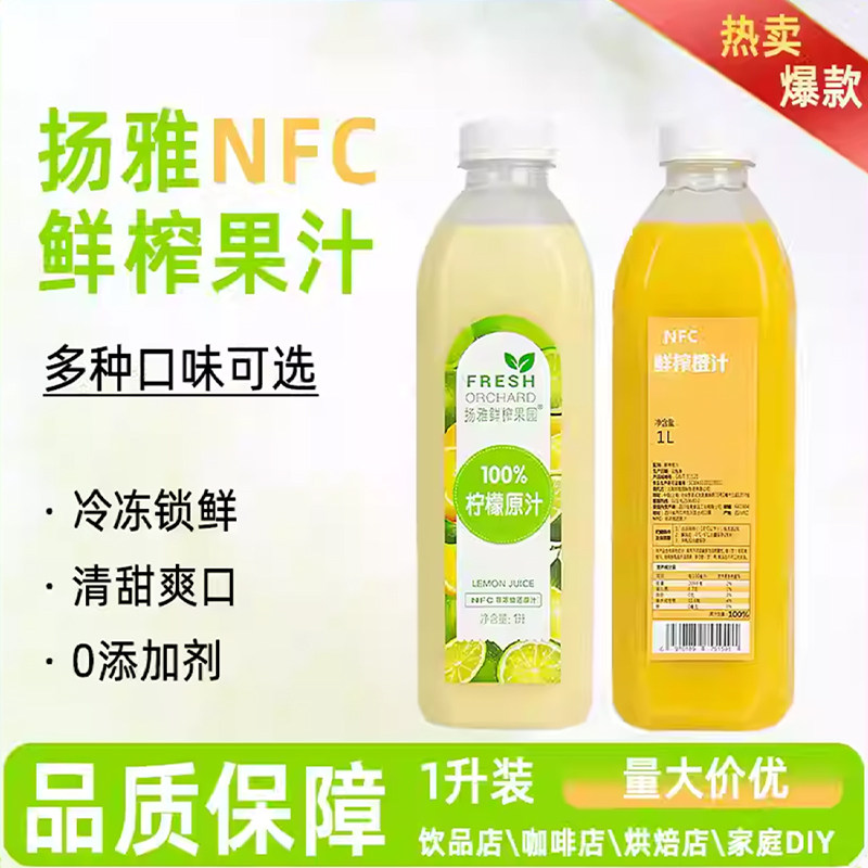 扬雅冷冻柠檬汁1L橙汁芒果汁非浓缩多肉鲜榨饮品奶茶店商用原料