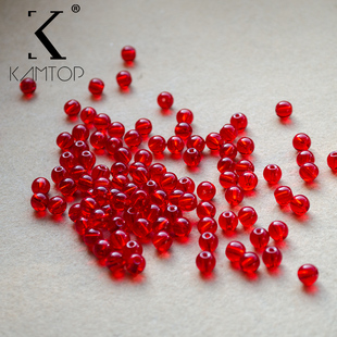8mm大红圆珠100颗diy玻璃水晶珠子 精品古风发簪步摇制作材料6