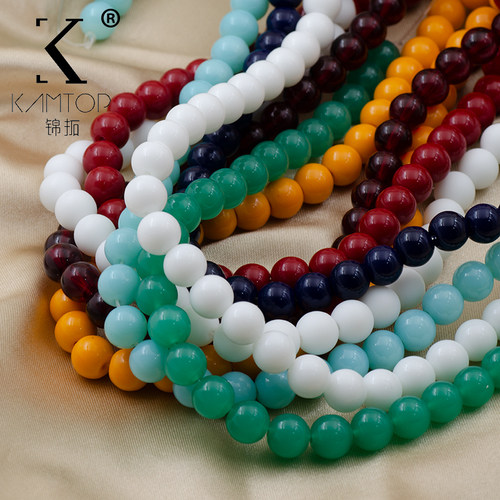 diy串珠材料水晶玻璃圆珠整条