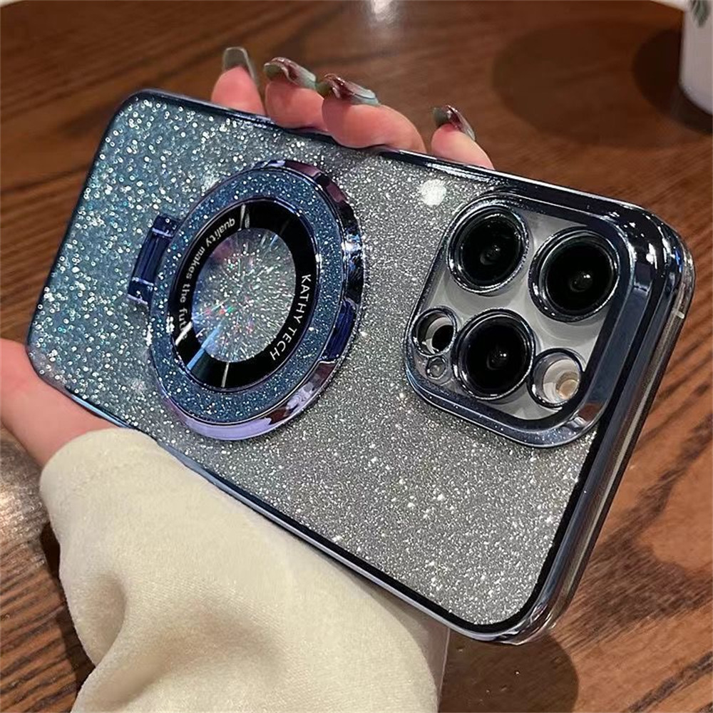 闪粉磁吸支架适用OPPO RENO14 手机壳批发男新款女保护电镀简约全包保护