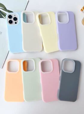 大孔果冻液态硅胶苹果17pro max手机壳批发 适用iPhone 14 12 11 13 16 15 plus新款女男简约纯色全包保护
