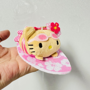 可爱冲浪板黑皮hellokitty凯蒂猫小挂件毛绒公仔玩偶背包书包挂饰