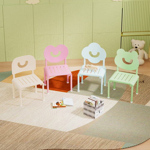 靠背椅儿童椅子铁艺加厚幼儿园宝宝卡通小板凳子可爱防滑家用座椅