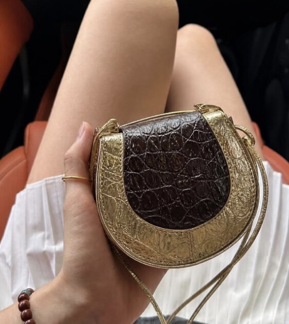 包包女2026新款夏真皮头层牛皮鳄鱼纹斜挎小包钥匙口红零钱贝壳包