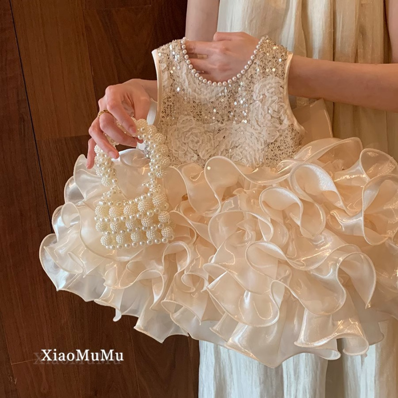 女童公主裙2025新款夏装中小童重工连衣裙女宝宝生日周岁礼服裙子