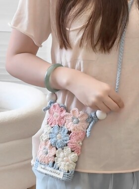 成品现货纯手工手机繁花包STUUULY小红书同款夏日多巴胺拼接花朵